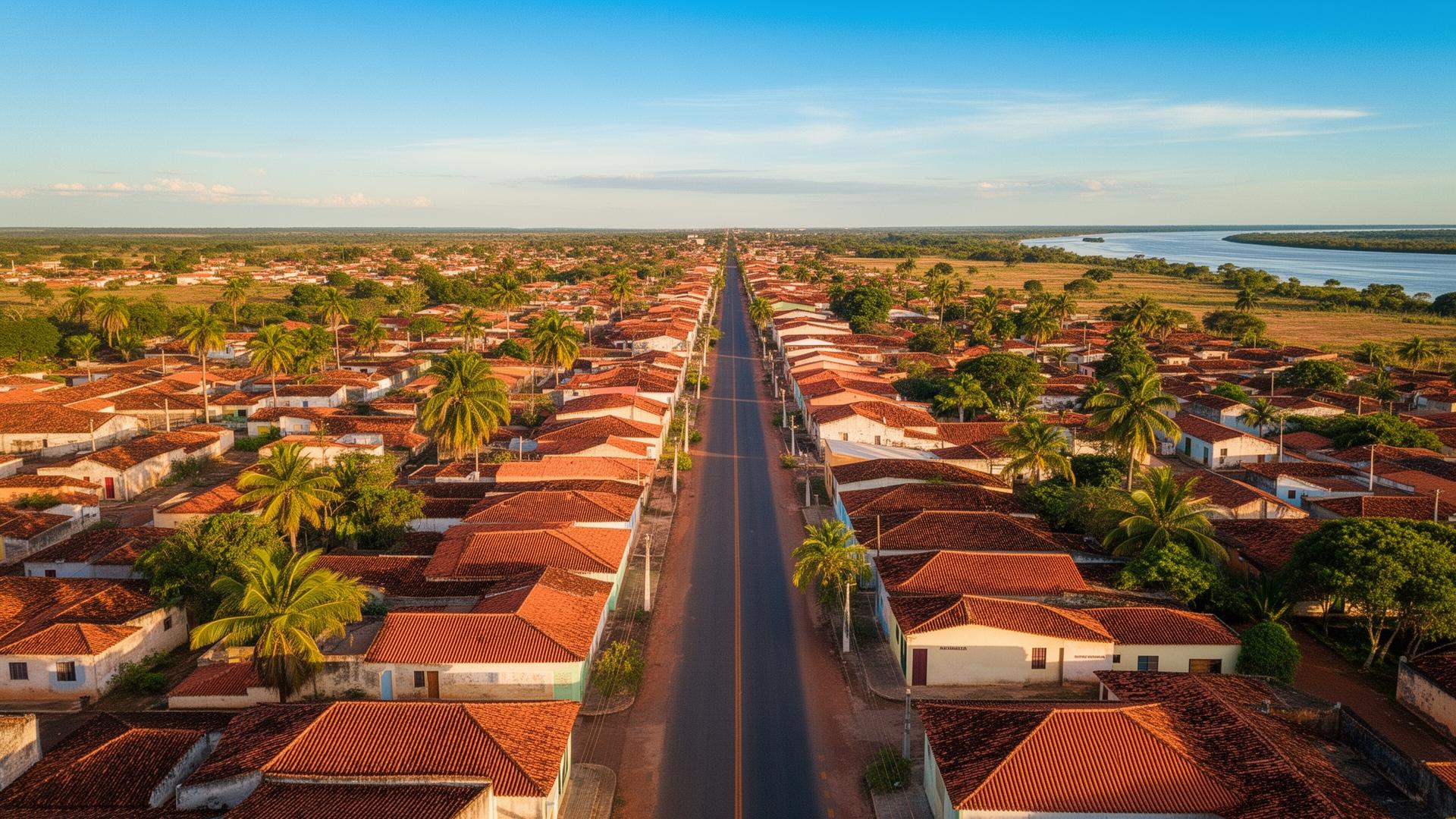 Vista aérea de Floriano, Piauí — cidade às margens do Rio Parnaíba